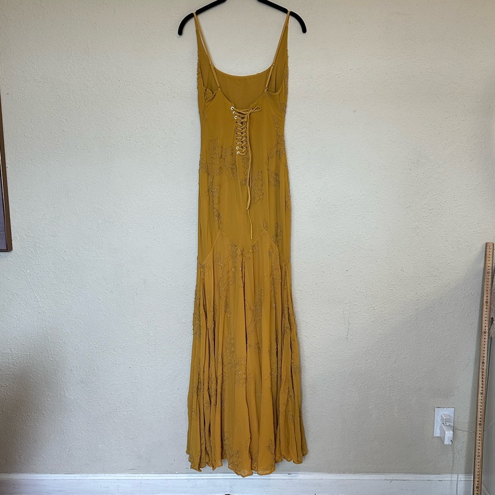 HOUSE OF CB Rosalia Gold Hand Beaded Maxi Dress Lace Up Corset Gown XS NWOT - Picture 12 of 17